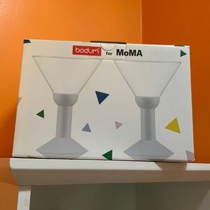 Two designer martini glasses from Bodum design for MOMA